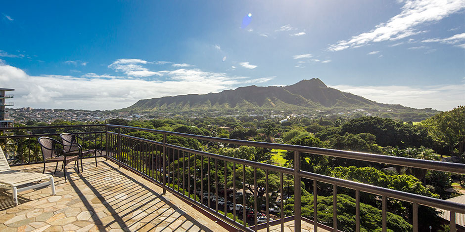 View from lanai at Waikiki Grand