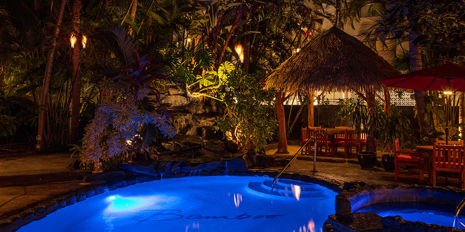 Bamboo Waikiki Hotel Pool at Night