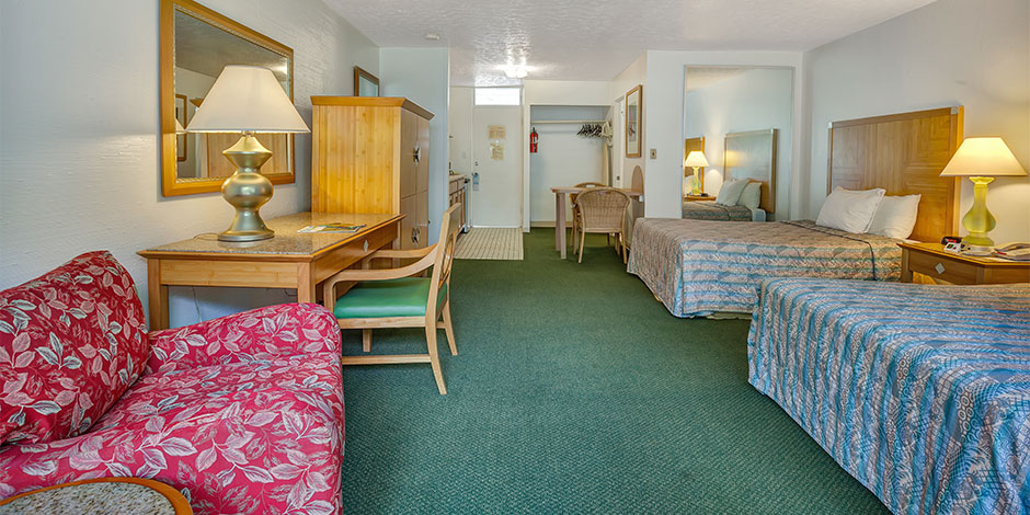 Interior of kitchenette roomat Pagoda Hilo Bay Hotel