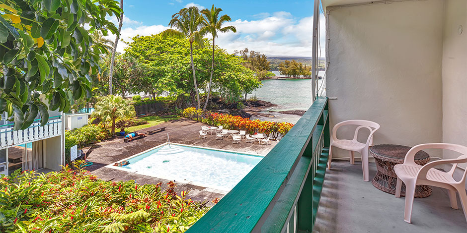 Lanai view at Pagoda Hilo Bay Hotel