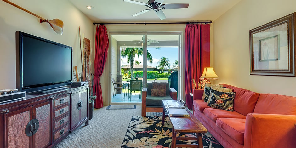 Interior livingroom at Halii Kai at Waikoloa