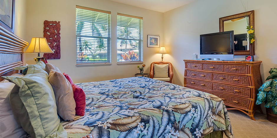 Interior bedroom at Halii Kai at Waikoloa