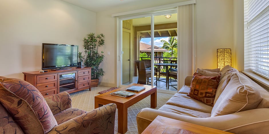 Interior livingroom at Halii Kai at Waikoloa