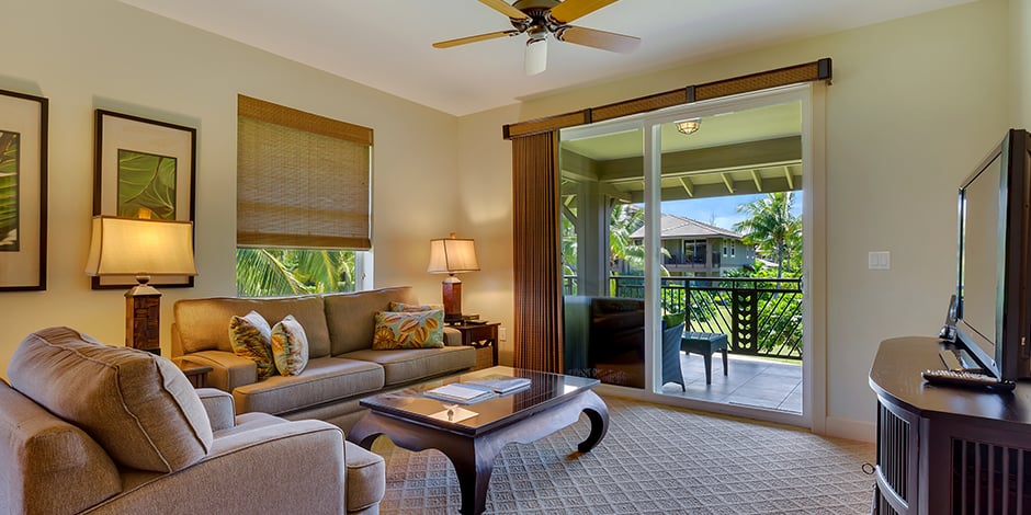 Interior livingroom at Halii Kai at Waikoloa