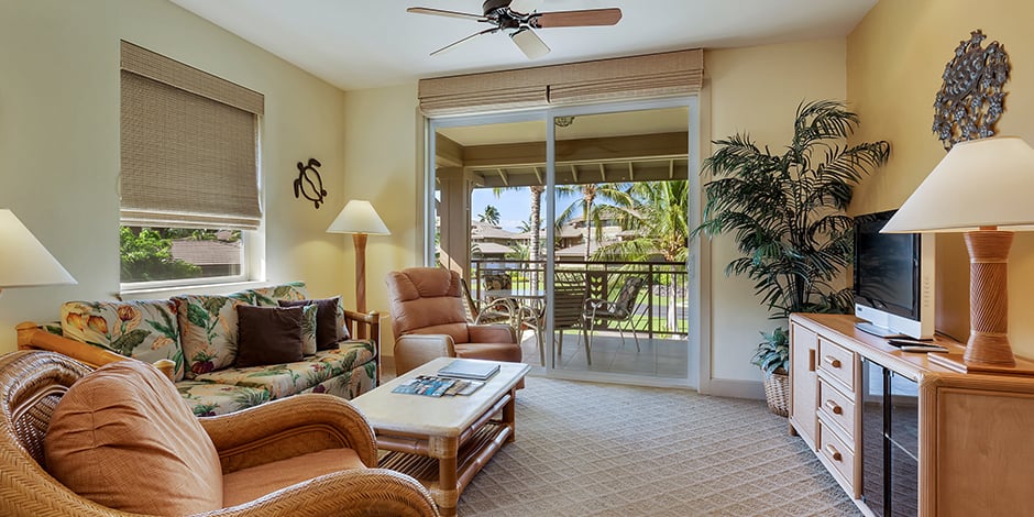 Interior livingroom at Halii Kai at Waikoloa