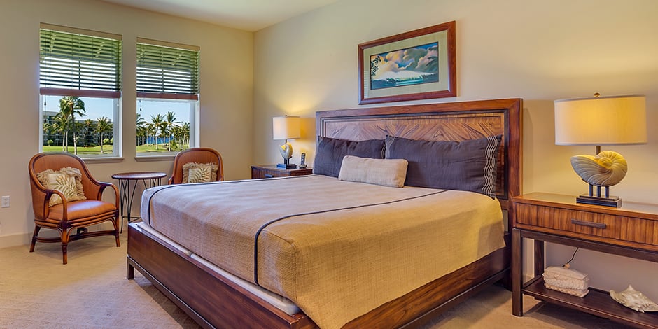 Interior bedroom view of Halii Kai at Waikoloa