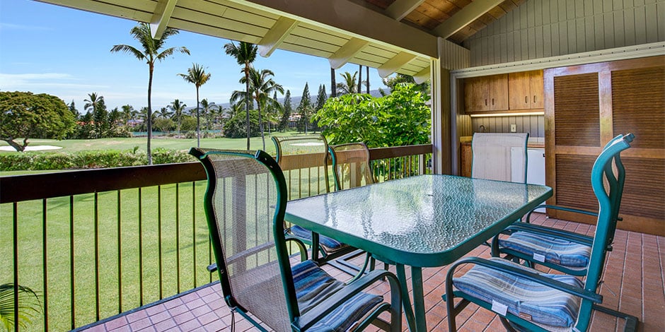 View of fairway from lanai at Kanaloa at Kona