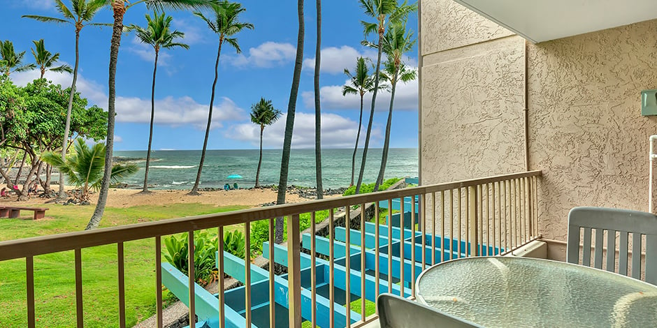 Ocean view from lanai at Kona Reef Resort