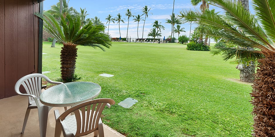 View from a 1 bedroom Ocean View lanai at Molokai Shores