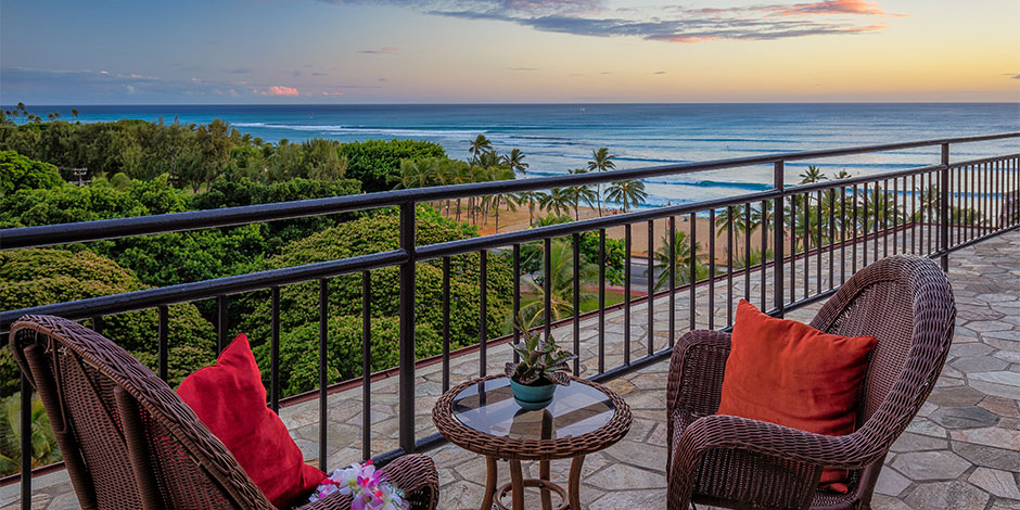 View from lanai at Waikiki Grand