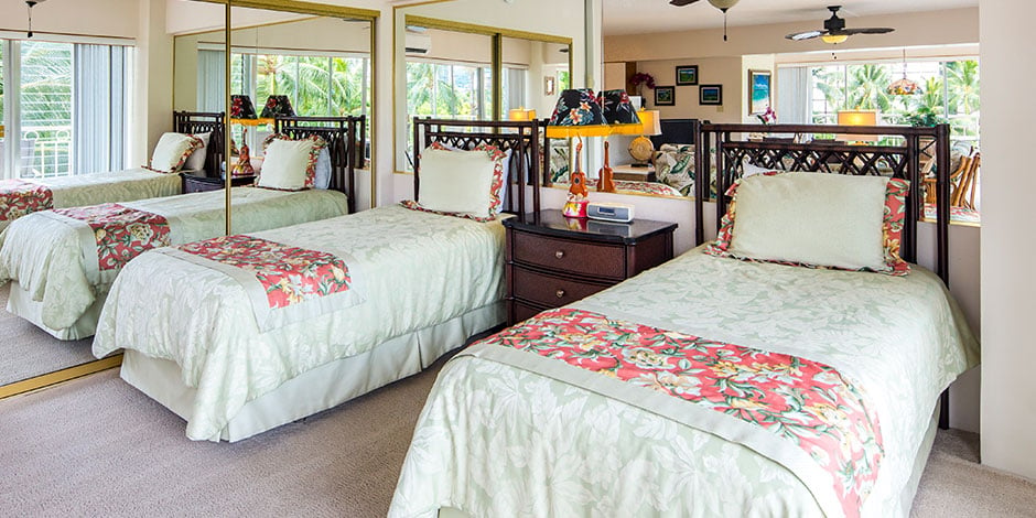 Bedroom at the 2 bedroom Deluxe Park View at Castle Waikiki Shore