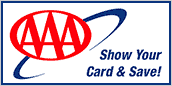 AAA logo - up to 10% discounts for AAA and CAA memebers
