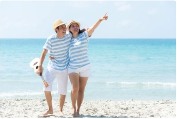 a couple on the beach